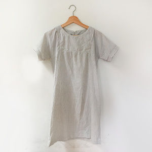 APC Japan White Dress with grey stripes (XS)